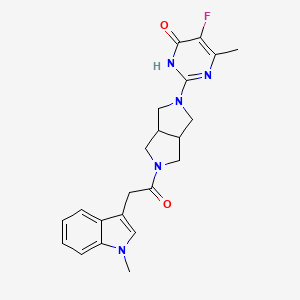 molecular formula C22H24FN5O2 B6468339 5-fluoro-6-methyl-2-{5-[2-(1-methyl-1H-indol-3-yl)acetyl]-octahydropyrrolo[3,4-c]pyrrol-2-yl}-3,4-dihydropyrimidin-4-one CAS No. 2640952-52-7