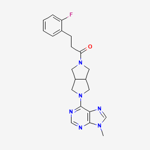 molecular formula C21H23FN6O B6468360 3-(2-fluorophenyl)-1-[5-(9-methyl-9H-purin-6-yl)-octahydropyrrolo[3,4-c]pyrrol-2-yl]propan-1-one CAS No. 2640957-12-4