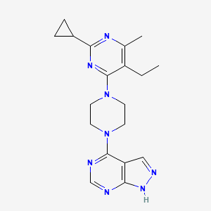 2-cyclopropyl-5-ethyl-4-methyl-6-(4-{1H-pyrazolo[3,4-d]pyrimidin-4-yl}piperazin-1-yl)pyrimidine