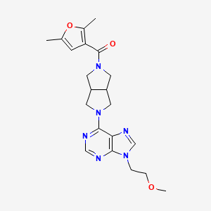 molecular formula C21H26N6O3 B6468384 6-[5-(2,5-dimethylfuran-3-carbonyl)-octahydropyrrolo[3,4-c]pyrrol-2-yl]-9-(2-methoxyethyl)-9H-purine CAS No. 2640965-83-7