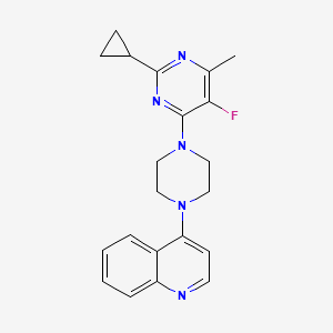 4-[4-(2-cyclopropyl-5-fluoro-6-methylpyrimidin-4-yl)piperazin-1-yl]quinoline