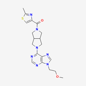 molecular formula C19H23N7O2S B6468392 9-(2-methoxyethyl)-6-[5-(2-methyl-1,3-thiazole-4-carbonyl)-octahydropyrrolo[3,4-c]pyrrol-2-yl]-9H-purine CAS No. 2640903-80-4