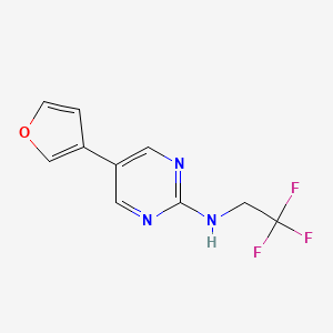 molecular formula C10H8F3N3O B6468430 5-(furan-3-yl)-N-(2,2,2-trifluoroethyl)pyrimidin-2-amine CAS No. 2640967-68-4