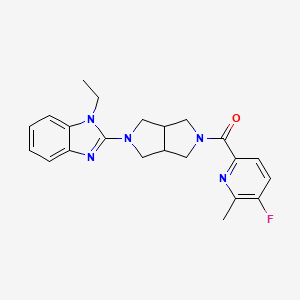 molecular formula C22H24FN5O B6468441 1-ethyl-2-[5-(5-fluoro-6-methylpyridine-2-carbonyl)-octahydropyrrolo[3,4-c]pyrrol-2-yl]-1H-1,3-benzodiazole CAS No. 2640864-09-9