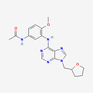 N-[4-methoxy-3-({9-[(oxolan-2-yl)methyl]-9H-purin-6-yl}amino)phenyl]acetamide