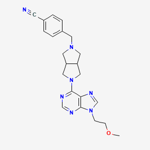 molecular formula C22H25N7O B6468465 4-({5-[9-(2-methoxyethyl)-9H-purin-6-yl]-octahydropyrrolo[3,4-c]pyrrol-2-yl}methyl)benzonitrile CAS No. 2640979-02-6