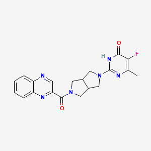 molecular formula C20H19FN6O2 B6468469 5-fluoro-6-methyl-2-[5-(quinoxaline-2-carbonyl)-octahydropyrrolo[3,4-c]pyrrol-2-yl]-3,4-dihydropyrimidin-4-one CAS No. 2640951-78-4