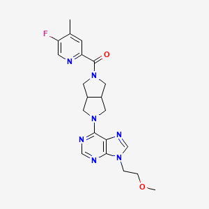 molecular formula C21H24FN7O2 B6468477 6-[5-(5-fluoro-4-methylpyridine-2-carbonyl)-octahydropyrrolo[3,4-c]pyrrol-2-yl]-9-(2-methoxyethyl)-9H-purine CAS No. 2640821-37-8