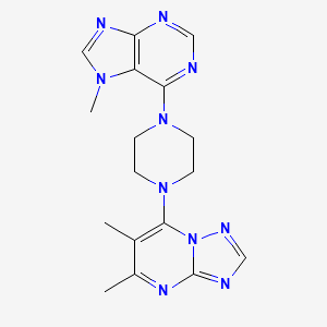 molecular formula C17H20N10 B6468507 6-(4-{5,6-dimethyl-[1,2,4]triazolo[1,5-a]pyrimidin-7-yl}piperazin-1-yl)-7-methyl-7H-purine CAS No. 2640979-20-8