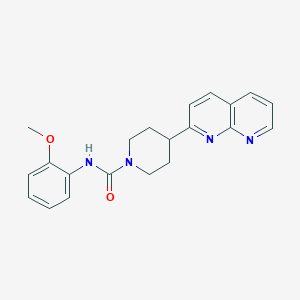 molecular formula C21H22N4O2 B6468524 N-(2-methoxyphenyl)-4-(1,8-naphthyridin-2-yl)piperidine-1-carboxamide CAS No. 2640947-34-6