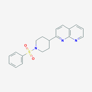 molecular formula C19H19N3O2S B6468541 2-[1-(benzenesulfonyl)piperidin-4-yl]-1,8-naphthyridine CAS No. 2640863-12-1