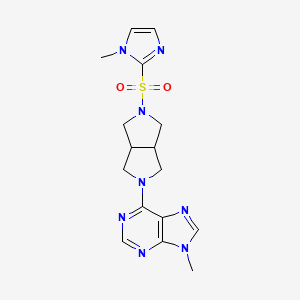 molecular formula C16H20N8O2S B6468555 9-methyl-6-{5-[(1-methyl-1H-imidazol-2-yl)sulfonyl]-octahydropyrrolo[3,4-c]pyrrol-2-yl}-9H-purine CAS No. 2640950-38-3