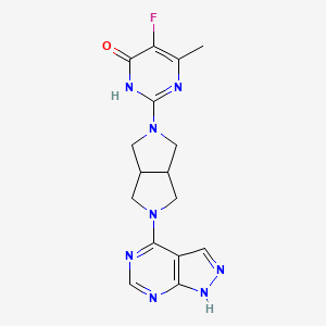 molecular formula C16H17FN8O B6468574 5-fluoro-6-methyl-2-(5-{1H-pyrazolo[3,4-d]pyrimidin-4-yl}-octahydropyrrolo[3,4-c]pyrrol-2-yl)-3,4-dihydropyrimidin-4-one CAS No. 2640950-58-7