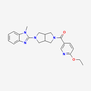 molecular formula C22H25N5O2 B6468608 2-[5-(6-ethoxypyridine-3-carbonyl)-octahydropyrrolo[3,4-c]pyrrol-2-yl]-1-methyl-1H-1,3-benzodiazole CAS No. 2640945-04-4