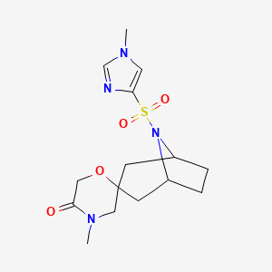 4'-methyl-8-[(1-methyl-1H-imidazol-4-yl)sulfonyl]-8-azaspiro[bicyclo[3.2.1]octane-3,2'-morpholin]-5'-one