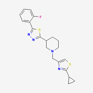 1-[(2-cyclopropyl-1,3-thiazol-4-yl)methyl]-3-[5-(2-fluorophenyl)-1,3,4-thiadiazol-2-yl]piperidine