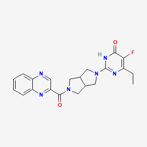 molecular formula C21H21FN6O2 B6468628 6-ethyl-5-fluoro-2-[5-(quinoxaline-2-carbonyl)-octahydropyrrolo[3,4-c]pyrrol-2-yl]-3,4-dihydropyrimidin-4-one CAS No. 2640863-14-3