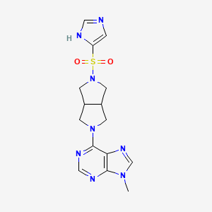 molecular formula C15H18N8O2S B6468629 6-[5-(1H-imidazole-4-sulfonyl)-octahydropyrrolo[3,4-c]pyrrol-2-yl]-9-methyl-9H-purine CAS No. 2640873-64-7