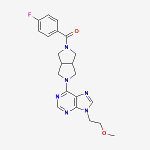 molecular formula C21H23FN6O2 B6468663 6-[5-(4-fluorobenzoyl)-octahydropyrrolo[3,4-c]pyrrol-2-yl]-9-(2-methoxyethyl)-9H-purine CAS No. 2640970-30-3