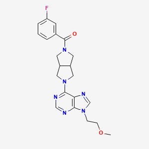 molecular formula C21H23FN6O2 B6468666 6-[5-(3-fluorobenzoyl)-octahydropyrrolo[3,4-c]pyrrol-2-yl]-9-(2-methoxyethyl)-9H-purine CAS No. 2640969-89-5