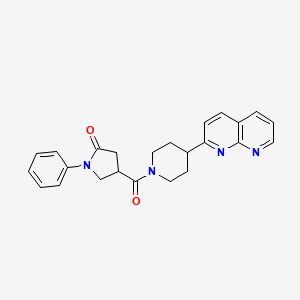 4-[4-(1,8-naphthyridin-2-yl)piperidine-1-carbonyl]-1-phenylpyrrolidin-2-one