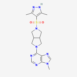 molecular formula C17H22N8O2S B6468689 6-{5-[(3,5-dimethyl-1H-pyrazol-4-yl)sulfonyl]-octahydropyrrolo[3,4-c]pyrrol-2-yl}-9-methyl-9H-purine CAS No. 2640814-21-5