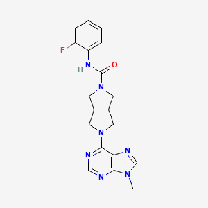 molecular formula C19H20FN7O B6468695 N-(2-fluorophenyl)-5-(9-methyl-9H-purin-6-yl)-octahydropyrrolo[3,4-c]pyrrole-2-carboxamide CAS No. 2640818-33-1