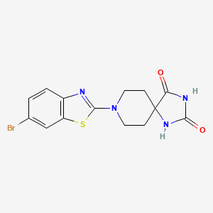 molecular formula C14H13BrN4O2S B6468704 8-(6-bromo-1,3-benzothiazol-2-yl)-1,3,8-triazaspiro[4.5]decane-2,4-dione CAS No. 2640818-47-7