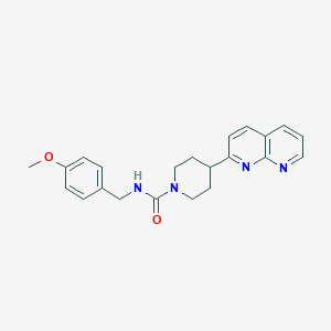 molecular formula C22H24N4O2 B6468706 N-[(4-methoxyphenyl)methyl]-4-(1,8-naphthyridin-2-yl)piperidine-1-carboxamide CAS No. 2640952-89-0