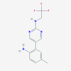 molecular formula C13H13F3N4 B6468787 5-(2-amino-5-methylphenyl)-N-(2,2,2-trifluoroethyl)pyrimidin-2-amine CAS No. 2640874-62-8