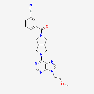 molecular formula C22H23N7O2 B6468801 3-{5-[9-(2-methoxyethyl)-9H-purin-6-yl]-octahydropyrrolo[3,4-c]pyrrole-2-carbonyl}benzonitrile CAS No. 2640896-51-9