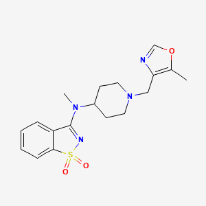 N-methyl-N-[1-[(5-methyl-1,3-oxazol-4-yl)methyl]piperidin-4-yl]-1,1-dioxo-1,2-benzothiazol-3-amine