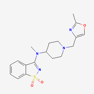 N-methyl-N-[1-[(2-methyl-1,3-oxazol-4-yl)methyl]piperidin-4-yl]-1,1-dioxo-1,2-benzothiazol-3-amine