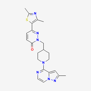 molecular formula C22H25N7OS B6468850 6-(2,4-dimethyl-1,3-thiazol-5-yl)-2-[(1-{2-methylpyrazolo[1,5-a]pyrazin-4-yl}piperidin-4-yl)methyl]-2,3-dihydropyridazin-3-one CAS No. 2640968-03-0