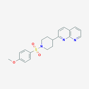 molecular formula C20H21N3O3S B6468855 2-[1-(4-methoxybenzenesulfonyl)piperidin-4-yl]-1,8-naphthyridine CAS No. 2640956-62-1