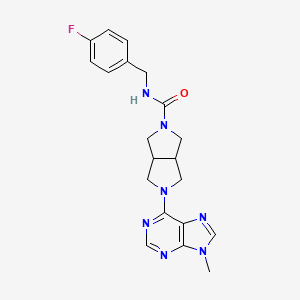 molecular formula C20H22FN7O B6468858 N-[(4-fluorophenyl)methyl]-5-(9-methyl-9H-purin-6-yl)-octahydropyrrolo[3,4-c]pyrrole-2-carboxamide CAS No. 2640818-26-2