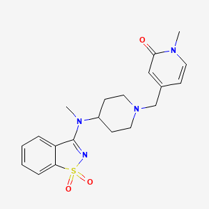 molecular formula C20H24N4O3S B6468865 4-[[4-[(1,1-dioxo-1,2-benzothiazol-3-yl)-methylamino]piperidin-1-yl]methyl]-1-methylpyridin-2-one CAS No. 2640874-12-8