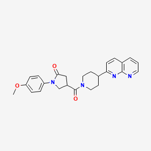 1-(4-methoxyphenyl)-4-[4-(1,8-naphthyridin-2-yl)piperidine-1-carbonyl]pyrrolidin-2-one