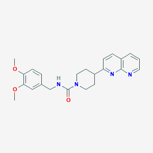 N-[(3,4-dimethoxyphenyl)methyl]-4-(1,8-naphthyridin-2-yl)piperidine-1-carboxamide