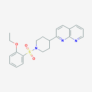 molecular formula C21H23N3O3S B6468992 2-[1-(2-ethoxybenzenesulfonyl)piperidin-4-yl]-1,8-naphthyridine CAS No. 2640954-37-4