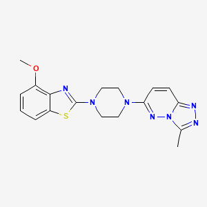 molecular formula C18H19N7OS B6469004 4-methoxy-2-(4-{3-methyl-[1,2,4]triazolo[4,3-b]pyridazin-6-yl}piperazin-1-yl)-1,3-benzothiazole CAS No. 2640955-61-7