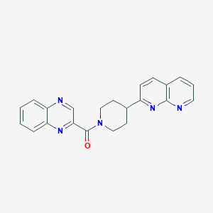 molecular formula C22H19N5O B6469031 2-[1-(quinoxaline-2-carbonyl)piperidin-4-yl]-1,8-naphthyridine CAS No. 2640895-54-9