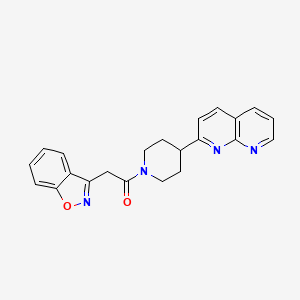 molecular formula C22H20N4O2 B6469107 2-(1,2-benzoxazol-3-yl)-1-[4-(1,8-naphthyridin-2-yl)piperidin-1-yl]ethan-1-one CAS No. 2640944-14-3