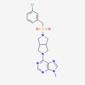 molecular formula C19H21ClN6O2S B6469118 6-{5-[(3-chlorophenyl)methanesulfonyl]-octahydropyrrolo[3,4-c]pyrrol-2-yl}-9-methyl-9H-purine CAS No. 2640874-13-9