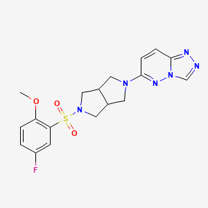 molecular formula C18H19FN6O3S B6469167 2-(5-fluoro-2-methoxybenzenesulfonyl)-5-{[1,2,4]triazolo[4,3-b]pyridazin-6-yl}-octahydropyrrolo[3,4-c]pyrrole CAS No. 2640867-25-8