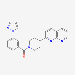 2-{1-[3-(1H-pyrazol-1-yl)benzoyl]piperidin-4-yl}-1,8-naphthyridine