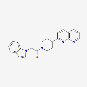 2-(1H-indol-1-yl)-1-[4-(1,8-naphthyridin-2-yl)piperidin-1-yl]ethan-1-one