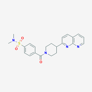 N,N-dimethyl-4-[4-(1,8-naphthyridin-2-yl)piperidine-1-carbonyl]benzene-1-sulfonamide