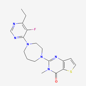 molecular formula C18H21FN6OS B6469256 2-[4-(6-ethyl-5-fluoropyrimidin-4-yl)-1,4-diazepan-1-yl]-3-methyl-3H,4H-thieno[3,2-d]pyrimidin-4-one CAS No. 2640830-49-3