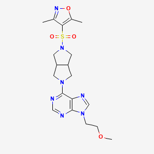 molecular formula C19H25N7O4S B6469261 6-{5-[(3,5-dimethyl-1,2-oxazol-4-yl)sulfonyl]-octahydropyrrolo[3,4-c]pyrrol-2-yl}-9-(2-methoxyethyl)-9H-purine CAS No. 2640963-21-7